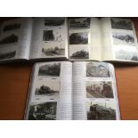 EXTENSIVE COLLECTION OF POSTCARD SIZE PHOTOS AND A FEW POSTCARDS IN THREE ALBUMS,