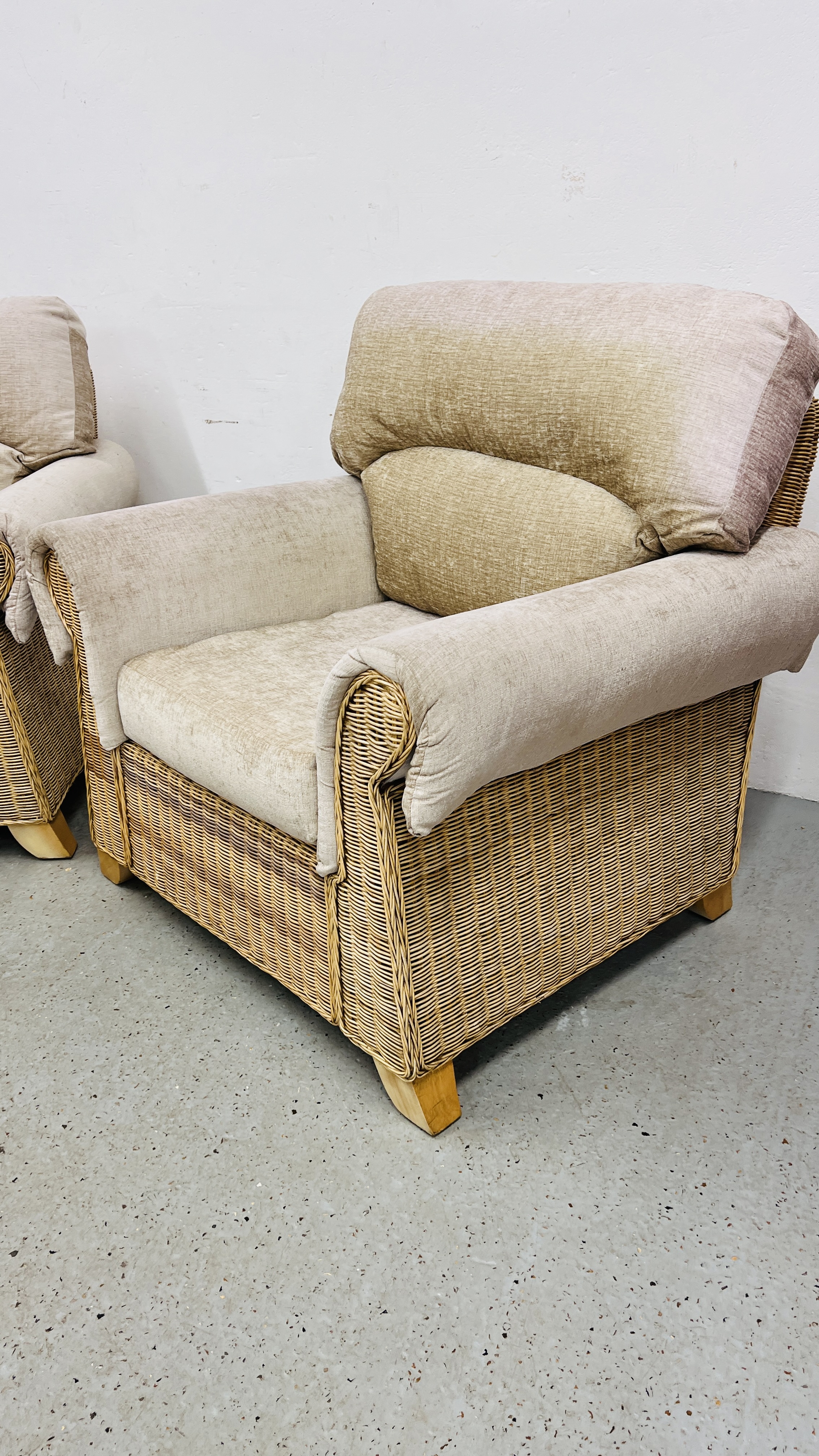 GOOD QUALITY FOUR PIECE CANE CONSERVATORY SUITE COMPRISING TWO ARMCHAIRS AND TWO SEATER SOFA AND - Image 3 of 15