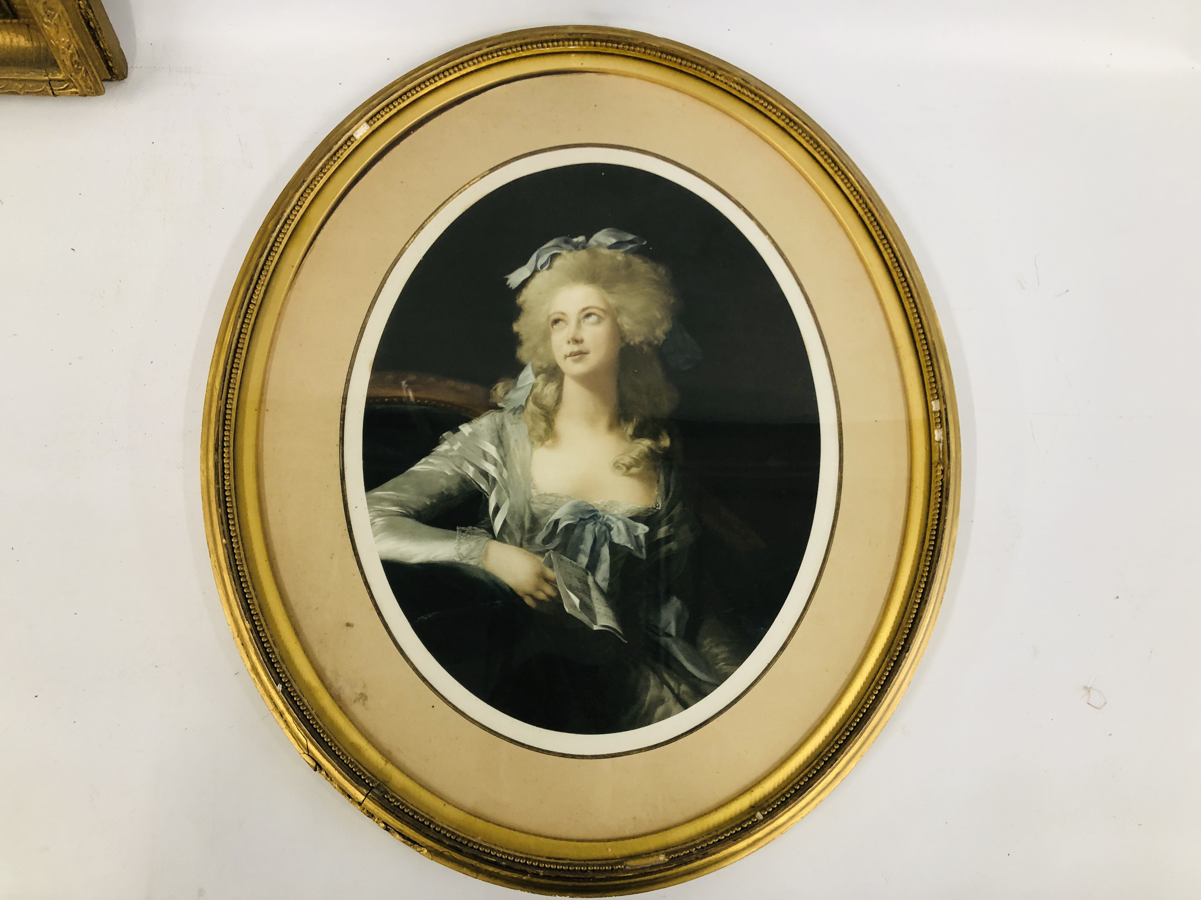 AN ORIGINAL GILT FRAMED PORTRAIT OF A YOUNG LADY IN AN OVAL MOUNT, - Image 4 of 10