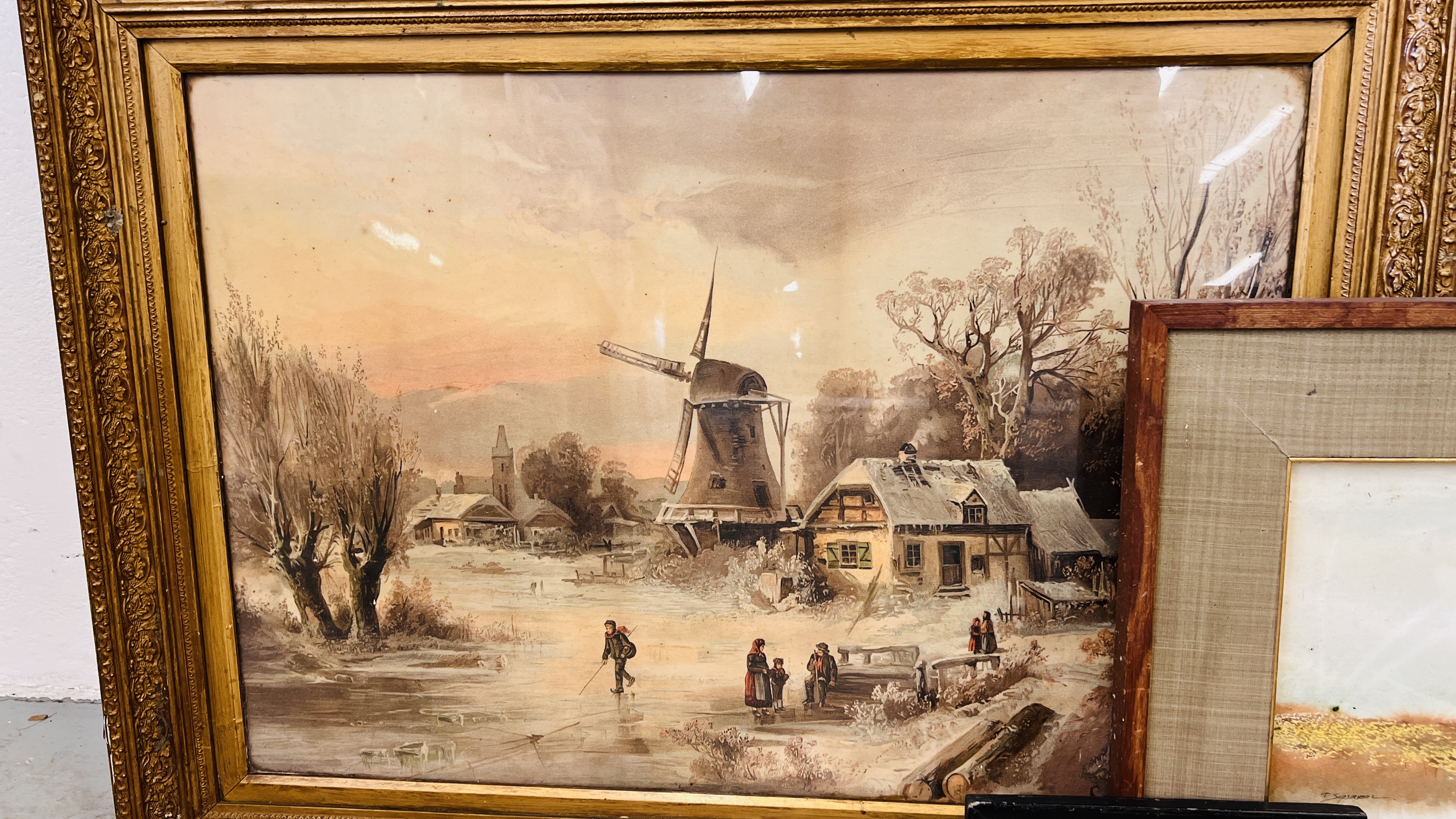 GILT FRAMED PRINT "WINTER SNOW SCENE, - Image 5 of 5