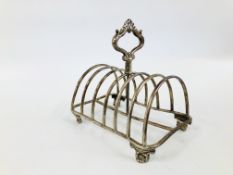 A SILVER SIX SLICE TOAST RACK,