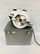 AEG CIRCULAR SAW MODEL HKS 85 IN STEEL CARRY CASE WITH INSTRUCTIONS,