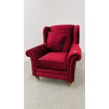 GOOD QUALITY ALSTONS UPHOLSTERED ARMCHAIR,