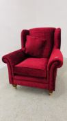 GOOD QUALITY ALSTONS UPHOLSTERED ARMCHAIR,