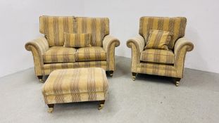 GOOD QUALITY ALSTONS THREE PIECE LOUNGE SUITE COMPRISING OF A TWO SEATER SOFA AND MATCHING ARMCHAIR