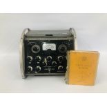 AVO LTD VALVE CHARACTERISTIC METER WITH ORIGINAL VALVE DATA MANUAL - COLLECTORS ITEM ONLY.