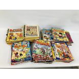 A LARGE GROUP OF VINTAGE AND MODERN BEANO COMICS.