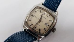 A LONGINES AUTOMATIC GENTLEMAN'S WRISTWATCH WITH STEEL CASE.