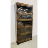 A FIVE SECTION GLOBE WERNICKE CLASSIC BOOKCASE, W 85CM, D 29CM, H 183CM.