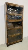 A FIVE SECTION GLOBE WERNICKE CLASSIC BOOKCASE, W 85CM, D 29CM, H 183CM.