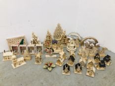 APPROXIMATELY 37 WOODEN CRAFT CHRISTMAS SCENES TO INCLUDE SOME HAVING LIGHT FUNCTIONS AND ADVENT