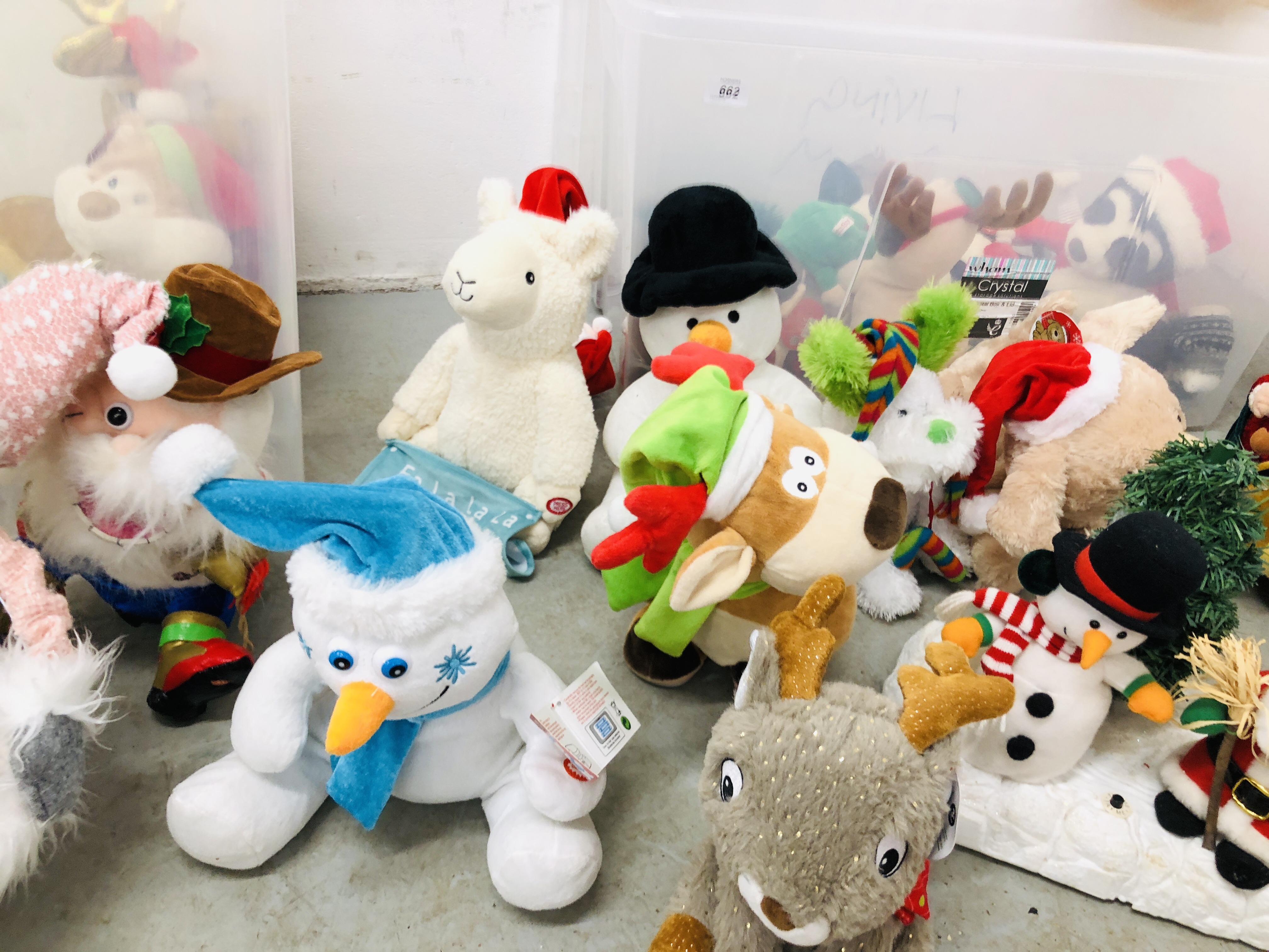 2 LARGE BOXES CONTAINING APPROXIMATELY 30 SOFT CHRISTMAS CHARACTERS, - Image 3 of 8