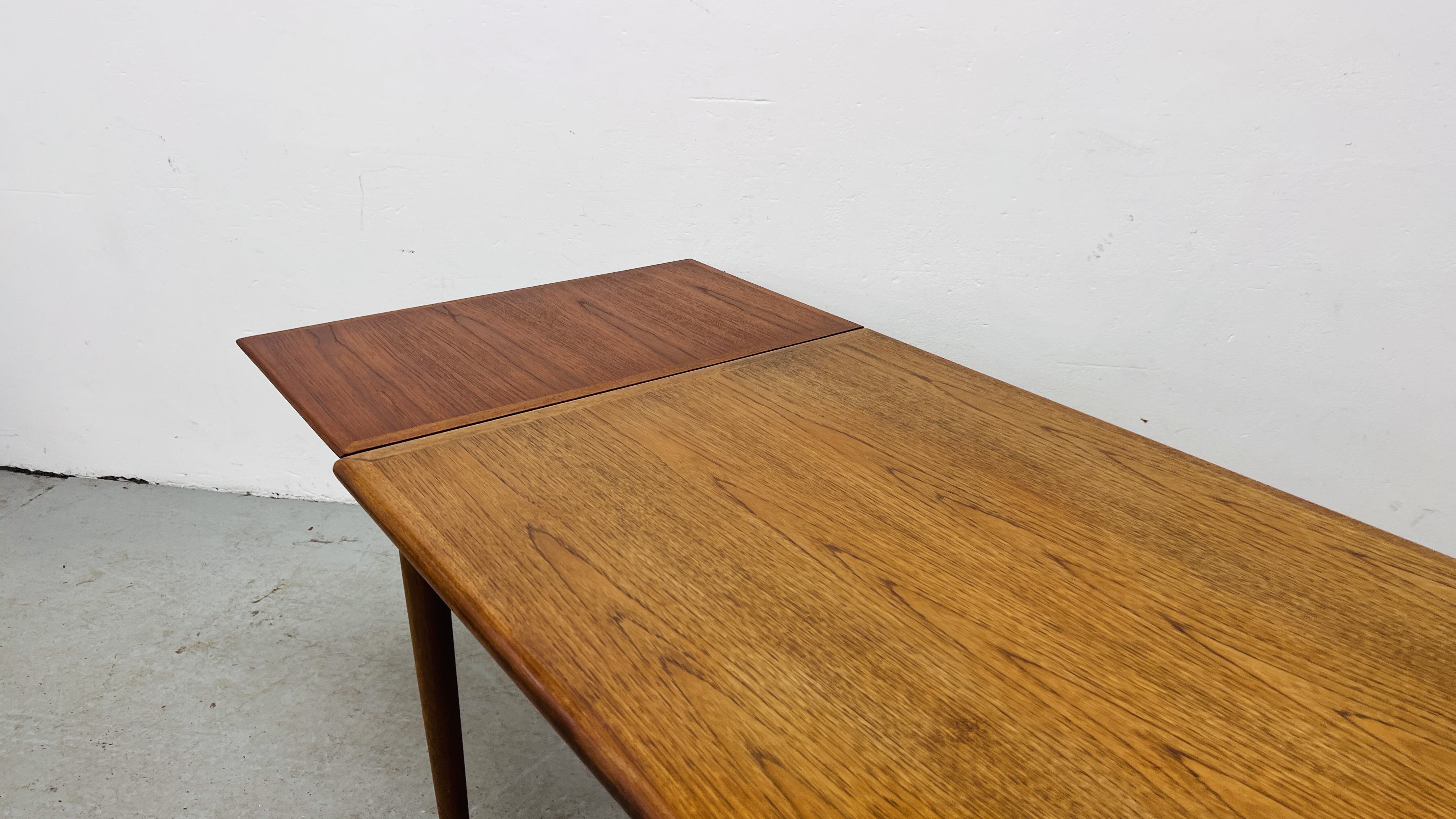 SET OF EIGHT J MOLLER DANISH TEAK DINING CHAIRS WITH WOVEN SISAL SEATS ALONG WITH A DRAWER LEAF - Image 43 of 48