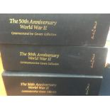 THE 50th ANNIVERSARY WW2 COMMEMORATIVE COVERS COLLECTION IN THREE ALBUMS, ISSUED BY DANBURY MINT.