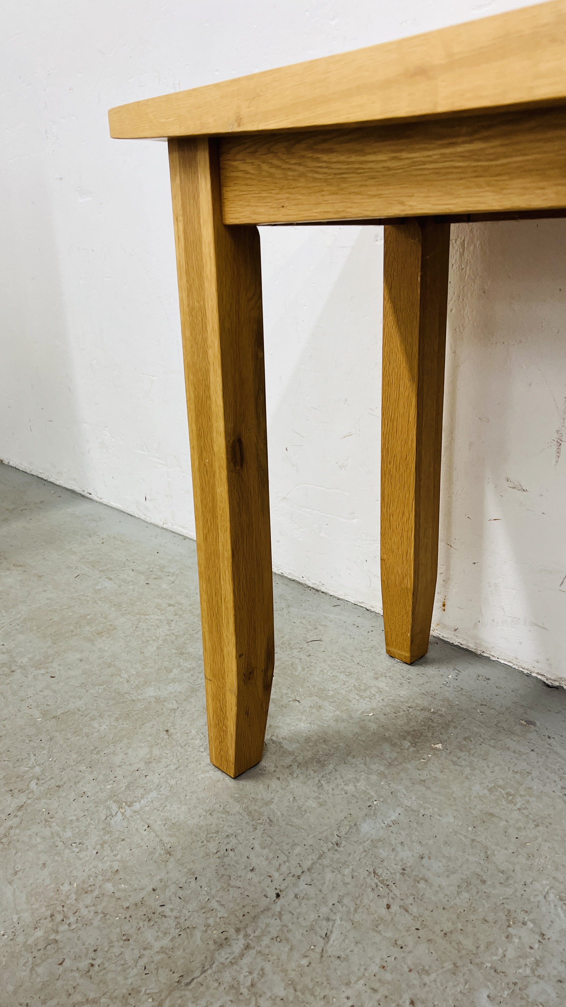 A SOLID LIGHT OAK SIDE TABLE WIDTH 120CM. DEPTH 40CM. HEIGHT 66CM. - Image 8 of 8