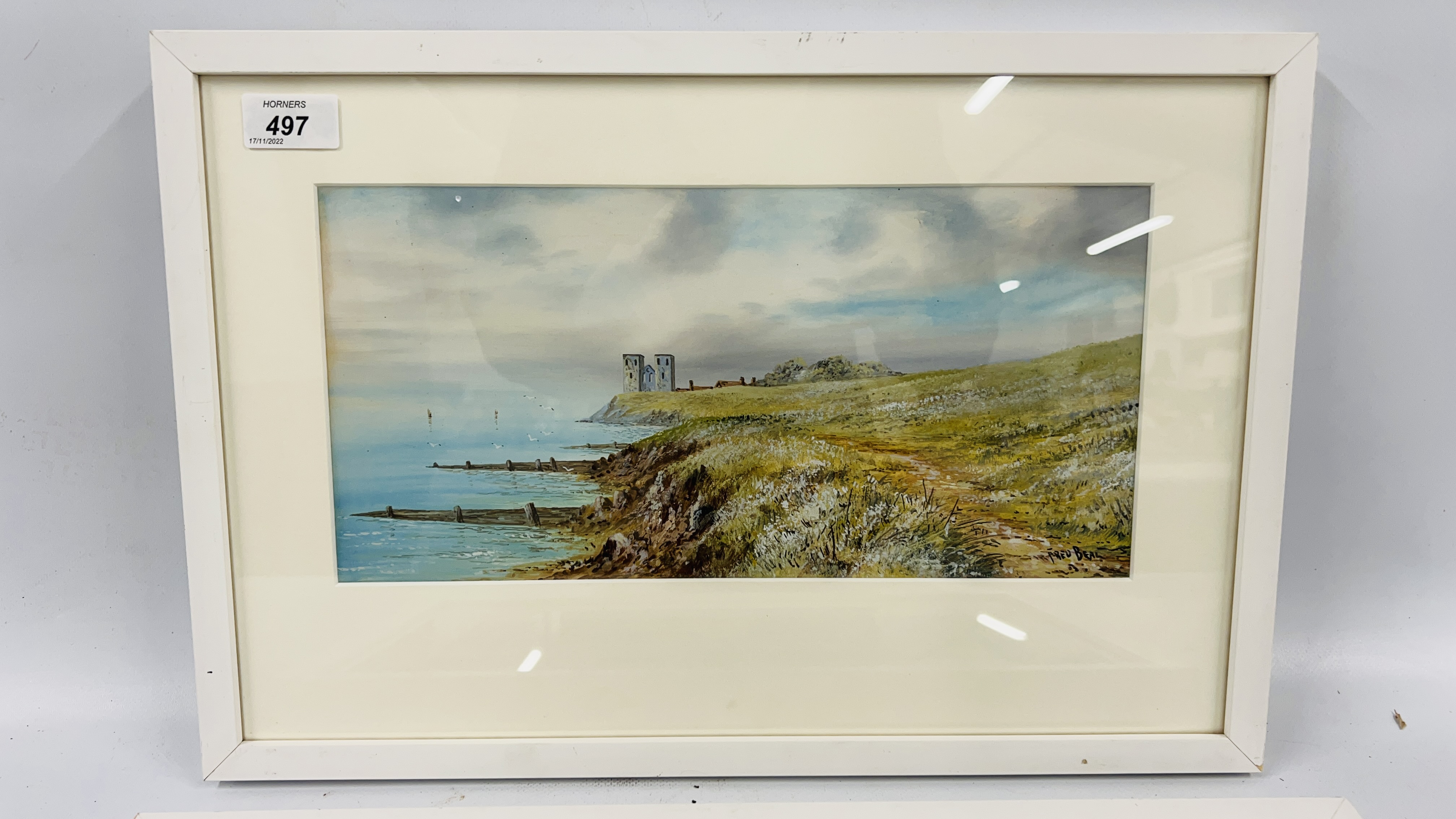 PAIR OF FRAMED WATERCOLOURS "COASTAL SCENES" BEARING SIGNATURE FRED BEAL - Image 2 of 4