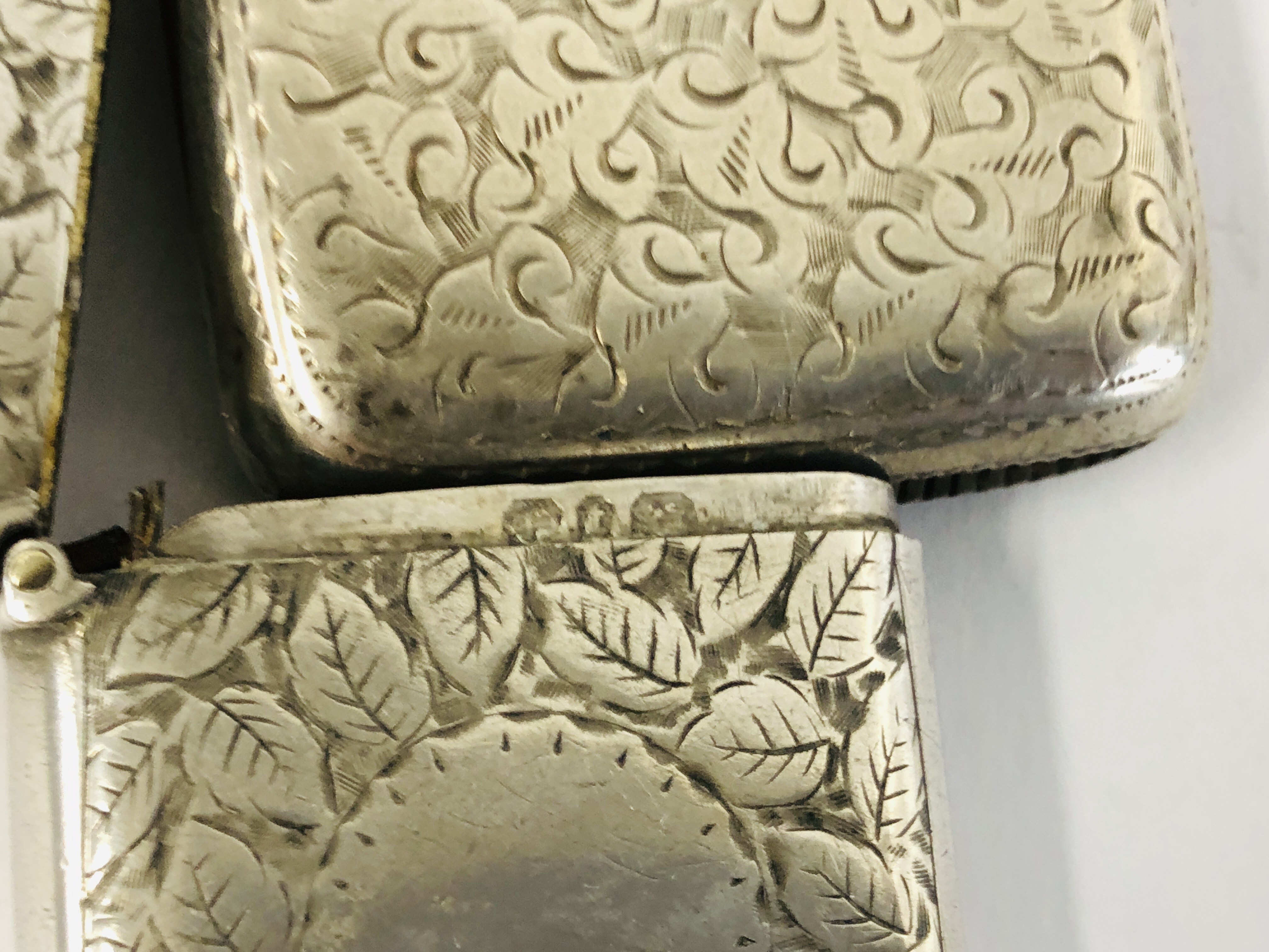 THREE VARIOUS SILVER VESTA CASES ALL BIRMINGHAM ASSAY ALONG WITH A MATCHBOX HOLDER WITH ENAMELLED - Image 8 of 11