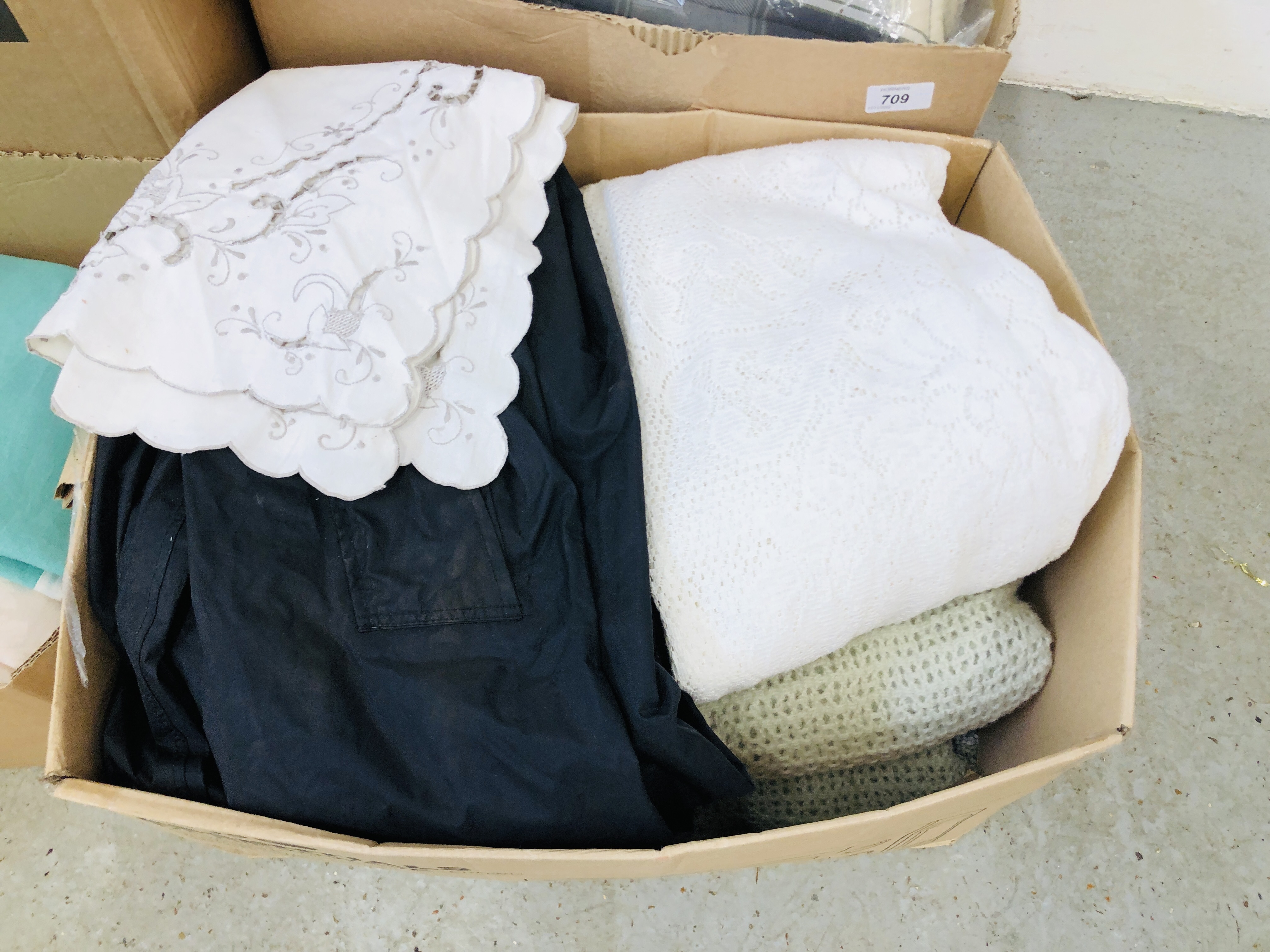 SIX BOXES OF ASSORTED HOUSEHOLD LINEN, - Image 6 of 7
