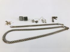 DESIGNER SILVER BRACELET AND MATCHING NECKLACE ALONG WITH KIT HEATH SILVER JEWELLERY, ETC.