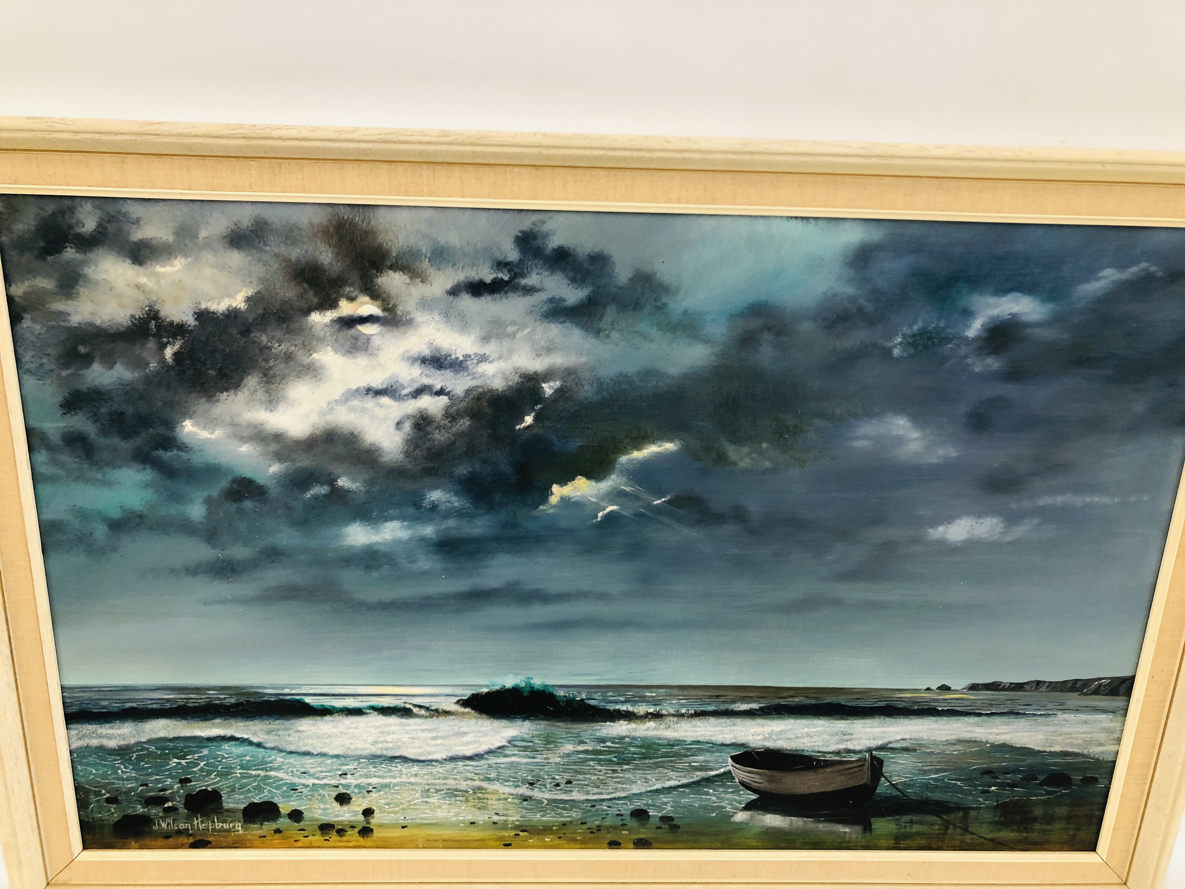 A FRAMED AND MOUNTED OIL ON BOARD OF CORNWALL BEACH SCENE BEARING SIGNATURE D. - Image 2 of 6