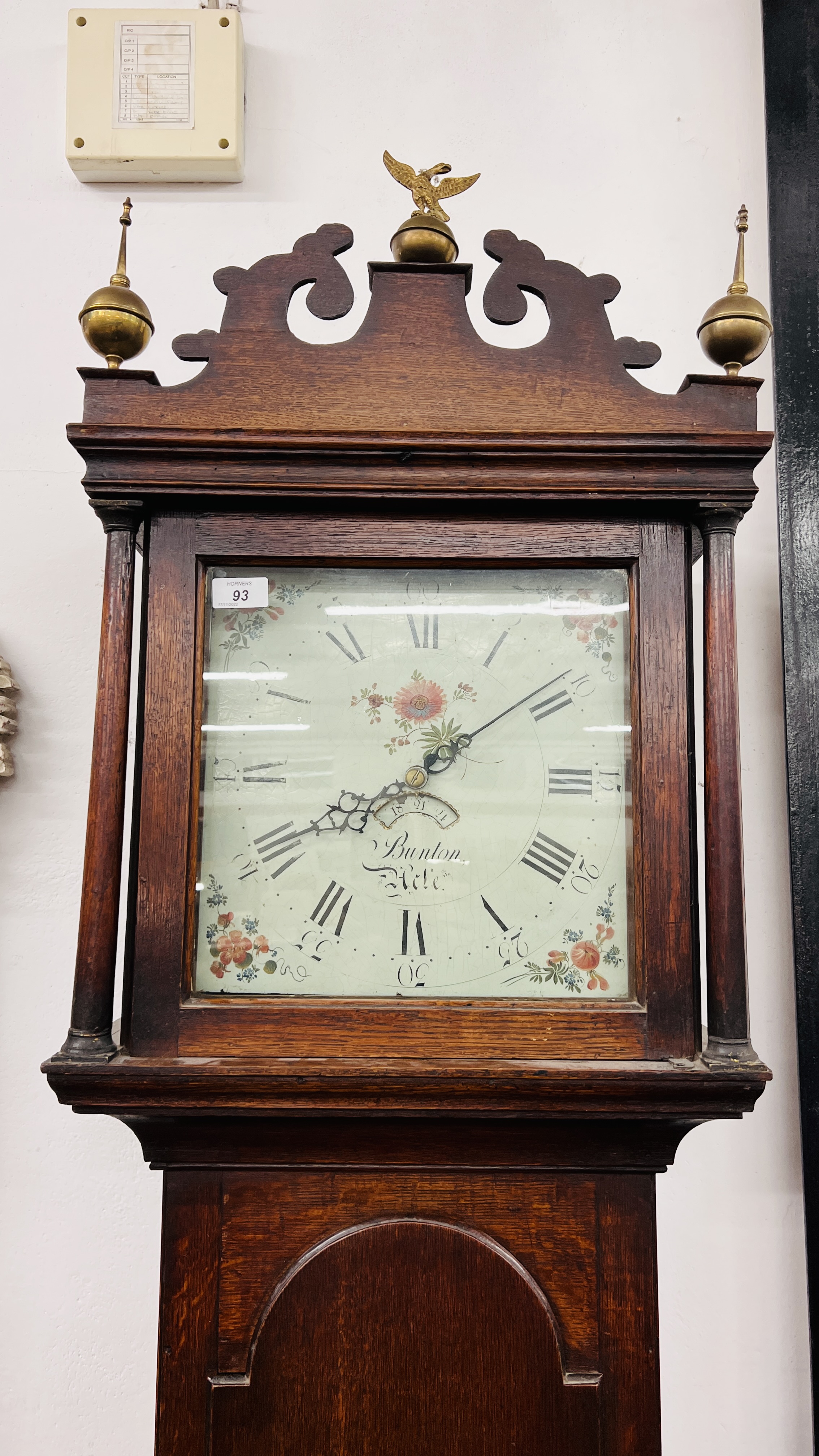 ANTIQUE OAK LONG CASED GRANDFATHER CLOCK "BUNTON ACLE"