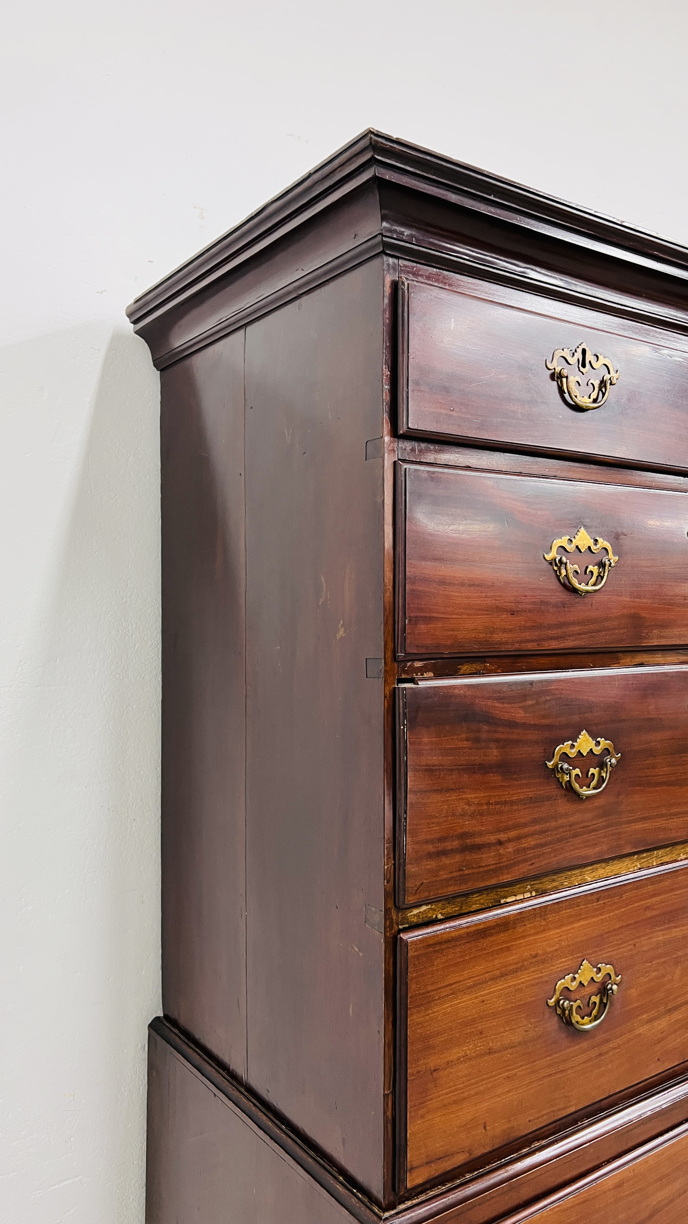 AN EARLY GEORGE III MAHOGANY CHEST ON CHEST, - Image 9 of 17