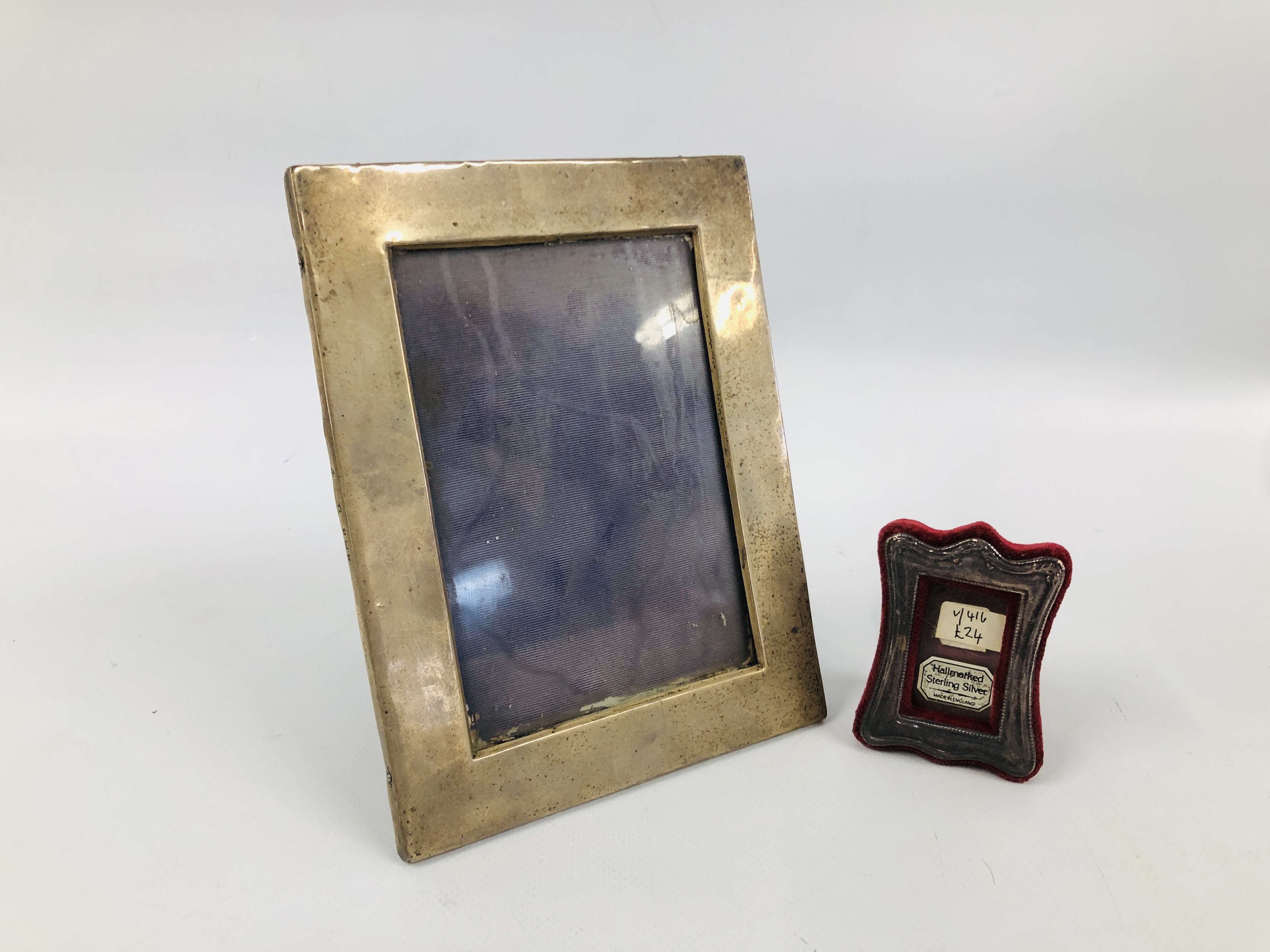 SILVER PHOTO FRAME, BIRMINGHAM ASSAY HEIGHT 18CM. WIDTH 14CM.