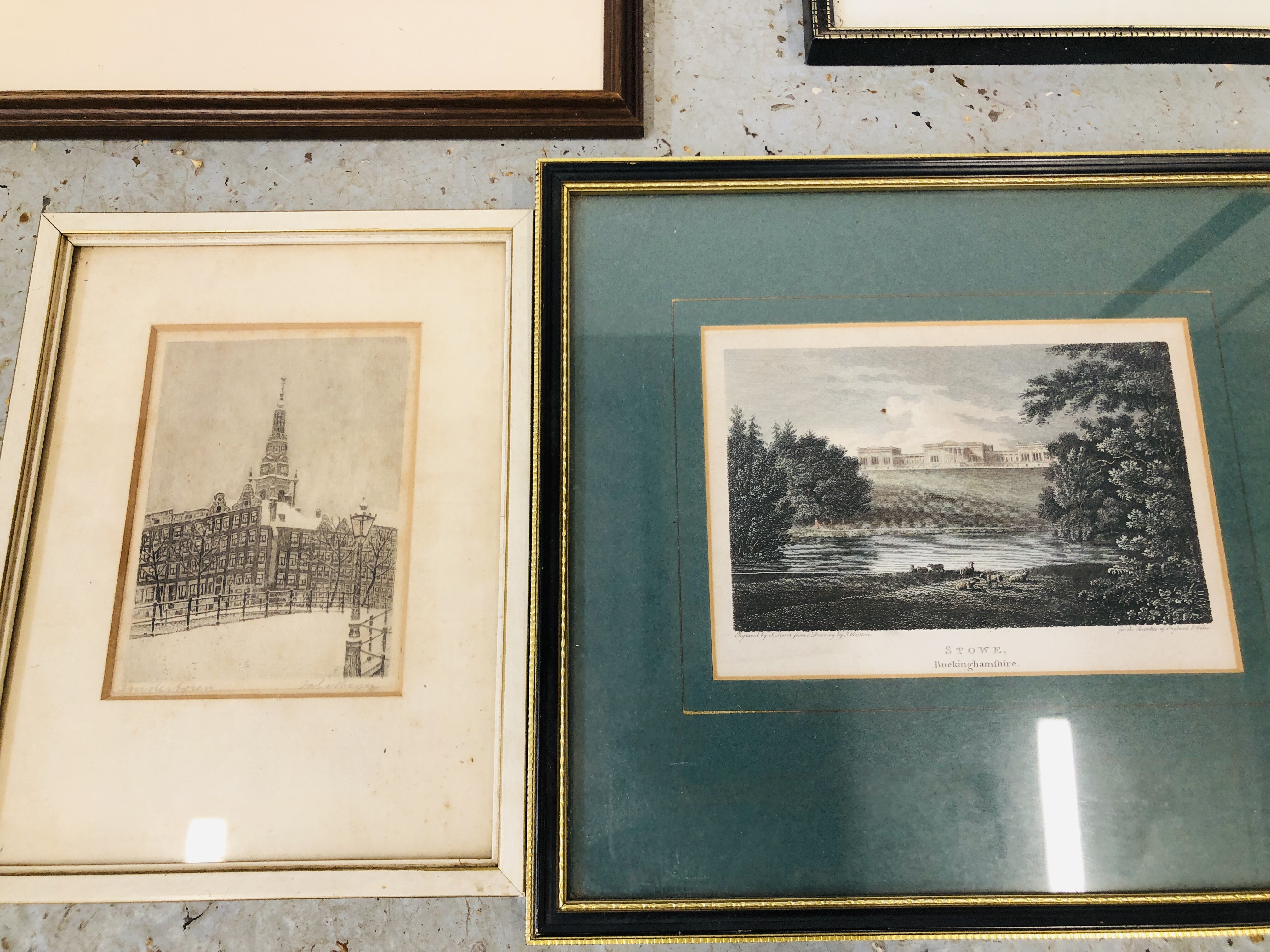 BOX OF VINTAGE FRAMED BLACK AND WHITE ETCHINGS MANY BEARING PENCIL SIGNATURES TO INCLUDE "A SON OF - Image 2 of 13