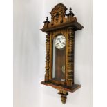 A VINTAGE VICTORIAN VIENNA STYLE WALL CLOCK.