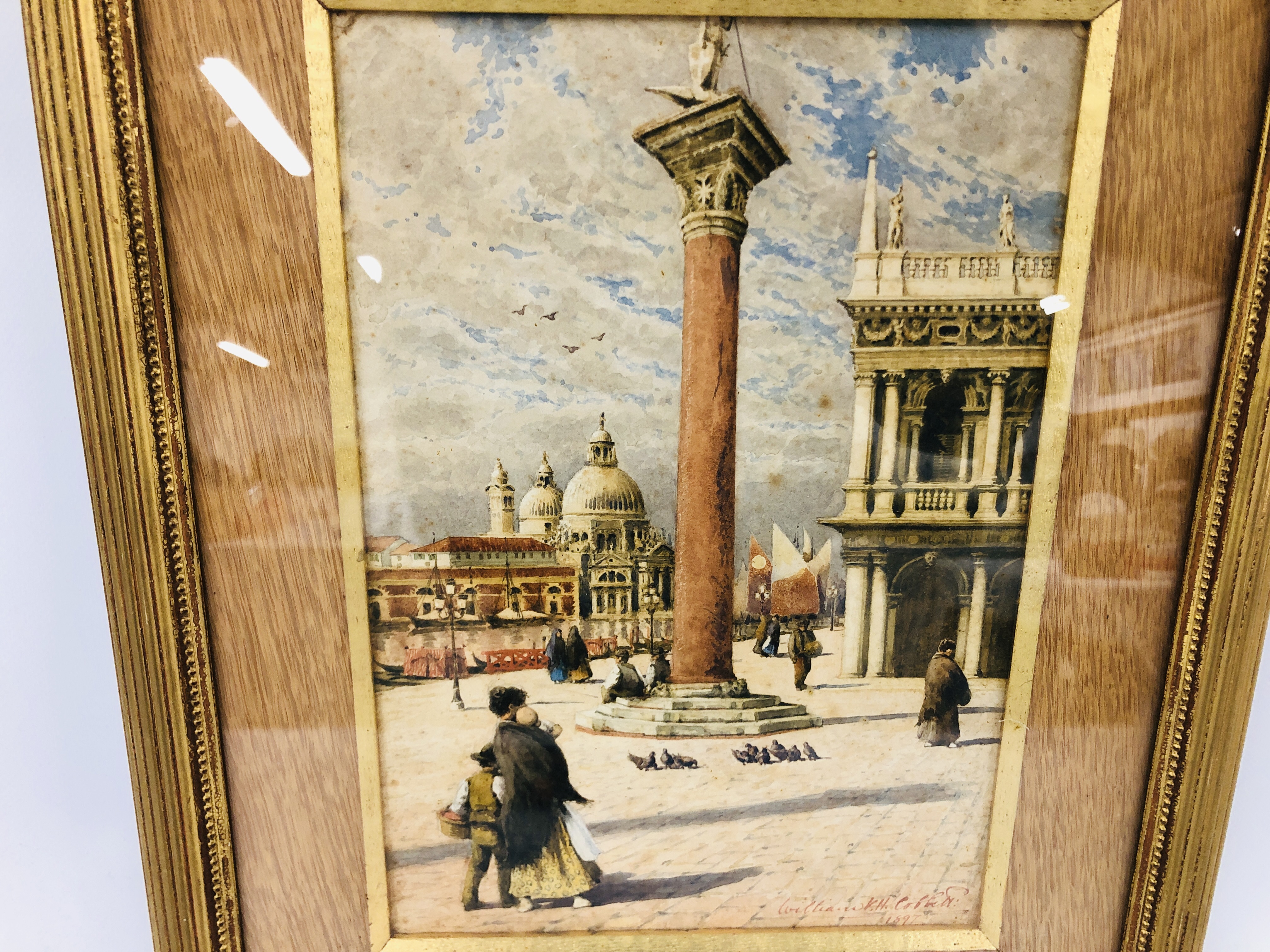 FRAMED WILLIAM COBBETT, VENETIAN SCENE WATERCOLOUR (FOXED) SIGNED AND DATED 1897, 27 X 19CM. - Image 2 of 12