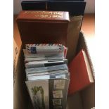 BOX OF GB STAMPS, FIRST DAY COVERS, PRESENTATION PACKS ETC.