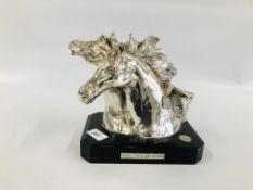 LIMITED EDITION ERMES OTTAVIANI HORSES HEAD SCULPTURE BEARING SIGNATURE, H 19.5CM.