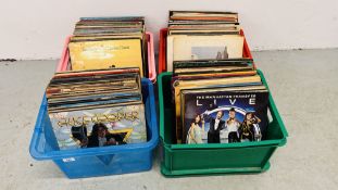 FOUR PLASTIC BOXES POPULAR MUSIC LP RECORDS TO INCLUDE ALICE COOPER, JIMI HENDRIX, FLEETWOOD MAC,