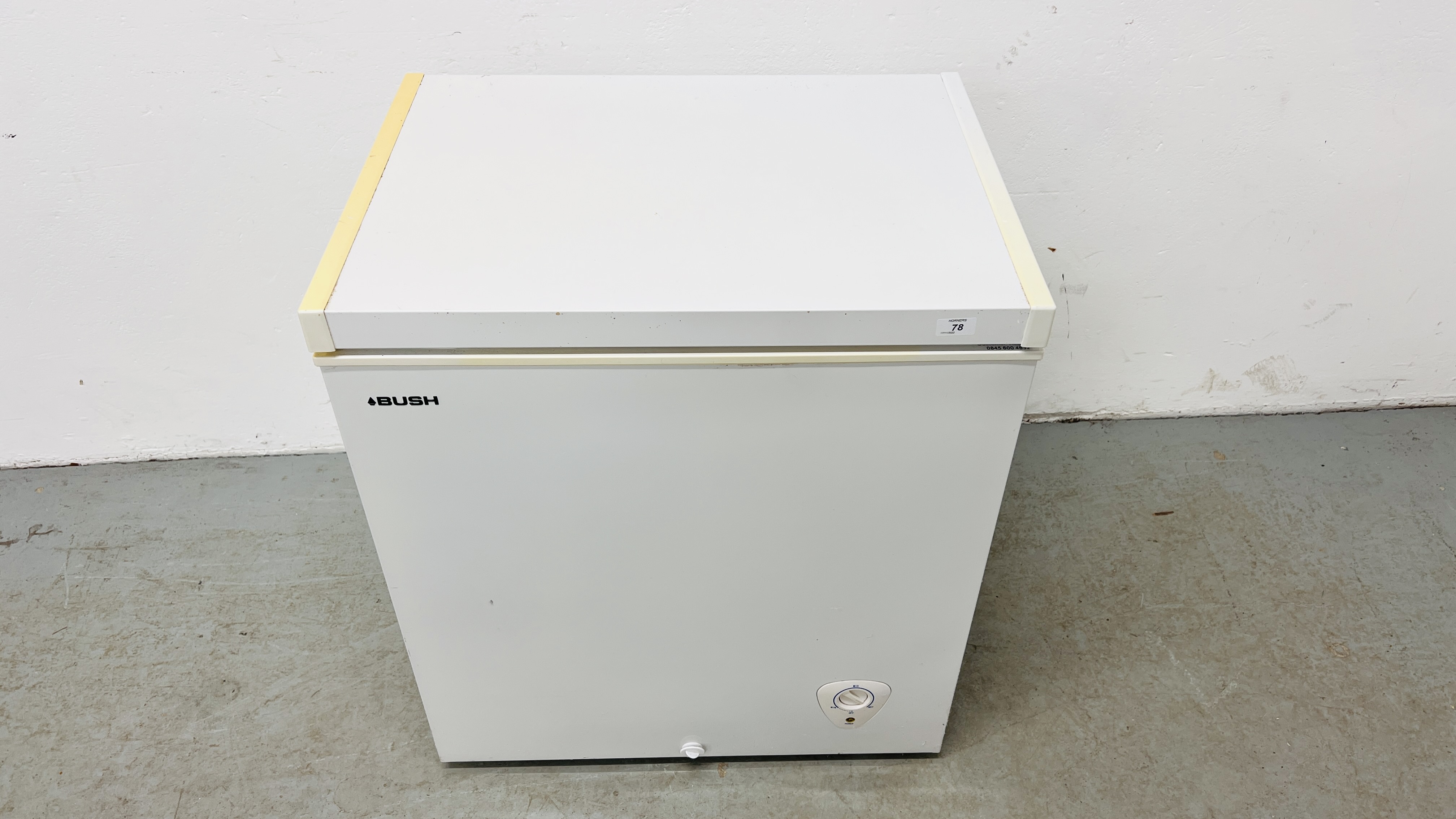 A BUSH CHEST FREEZER WIDTH 73CM. DEPTH 56CM. HEIGHT 83CM. - Image 2 of 6