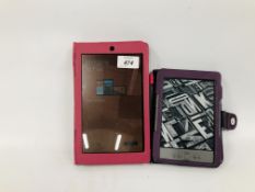 AMAZON FIRE TABLET AND AMAZON KINDLE - SOLD AS SEEN.
