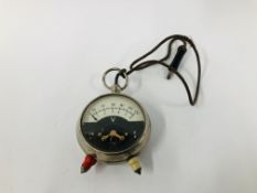 VINTAGE AMERICAN POCKET WATCH VOLT METER.