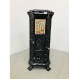 GODIN DECORATIVE CAST SOLID FUEL STOVE (NO BACK CONNECTOR PLATE) HEIGHT 90CM.