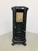 GODIN DECORATIVE CAST SOLID FUEL STOVE (NO BACK CONNECTOR PLATE) HEIGHT 90CM.