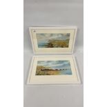 PAIR OF FRAMED WATERCOLOURS "COASTAL SCENES" BEARING SIGNATURE FRED BEAL