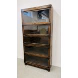 A FIVE SECTION GLOBE WERNICKE CLASSIC BOOKCASE, W 85CM, D 29CM, H 173CM.