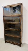 A FIVE SECTION GLOBE WERNICKE CLASSIC BOOKCASE, W 85CM, D 29CM, H 173CM.