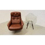 A 1960's SWEDISH REVOLVING RELAXER CHAIR,