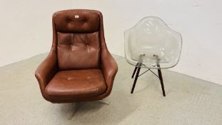 A 1960's SWEDISH REVOLVING RELAXER CHAIR,