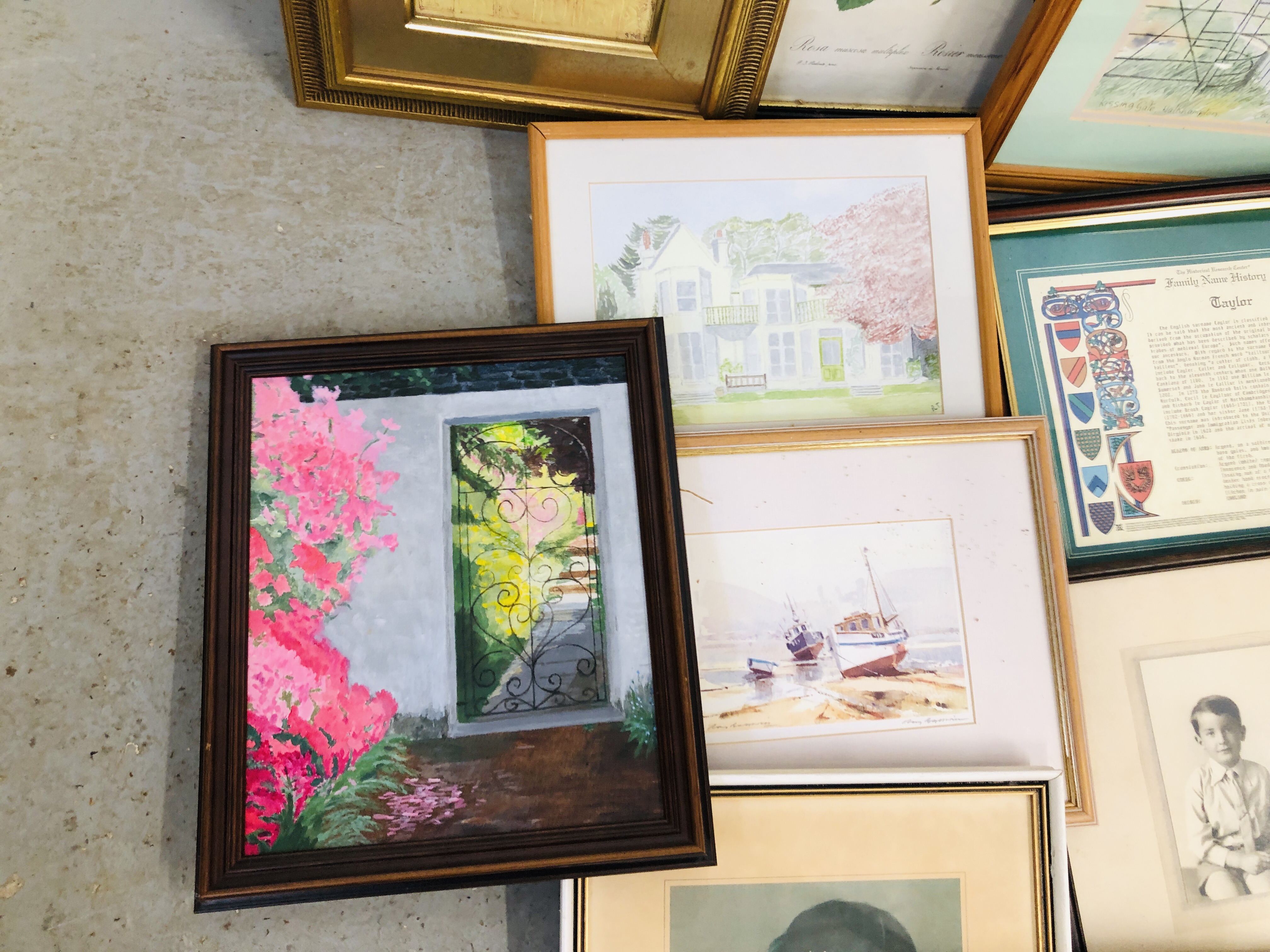 2 X BOXES OF ASSORTED FRAMED ORIGINAL ARTWORKS TO INCLUDE THREE PRINTS OXBOROUGH, - Image 3 of 10