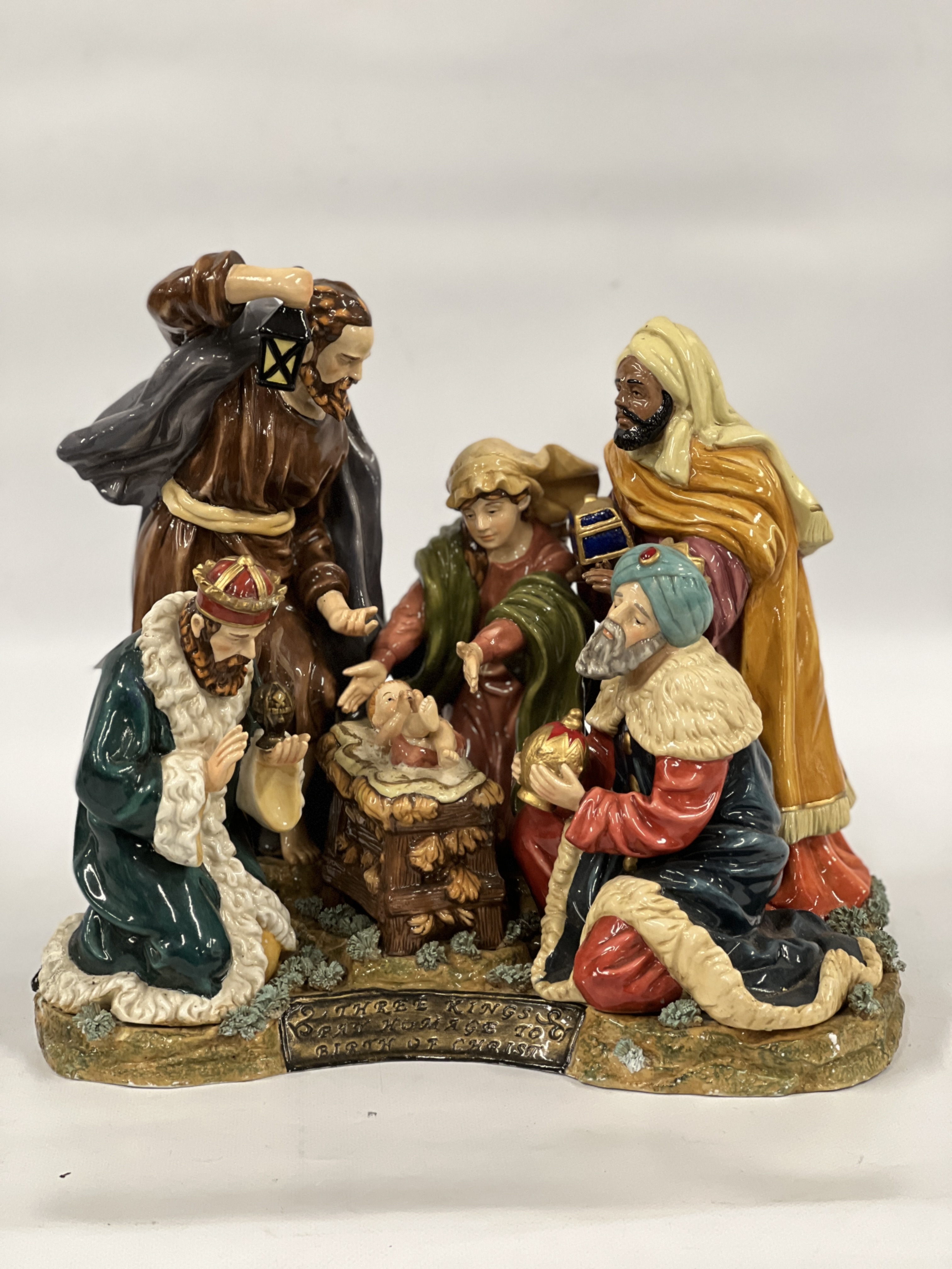 CERAMIC NATIVITY SCENE "BIRTH OF CHRIST".