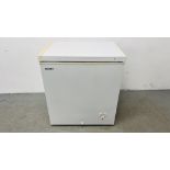 A BUSH CHEST FREEZER WIDTH 73CM. DEPTH 56CM. HEIGHT 83CM.