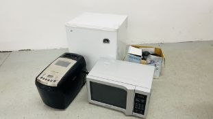 IGLOO TABLE TOP FRIDGE, DAEWOO MICROWAVE OVEN, ANDREW JAMES BREADMAKER,