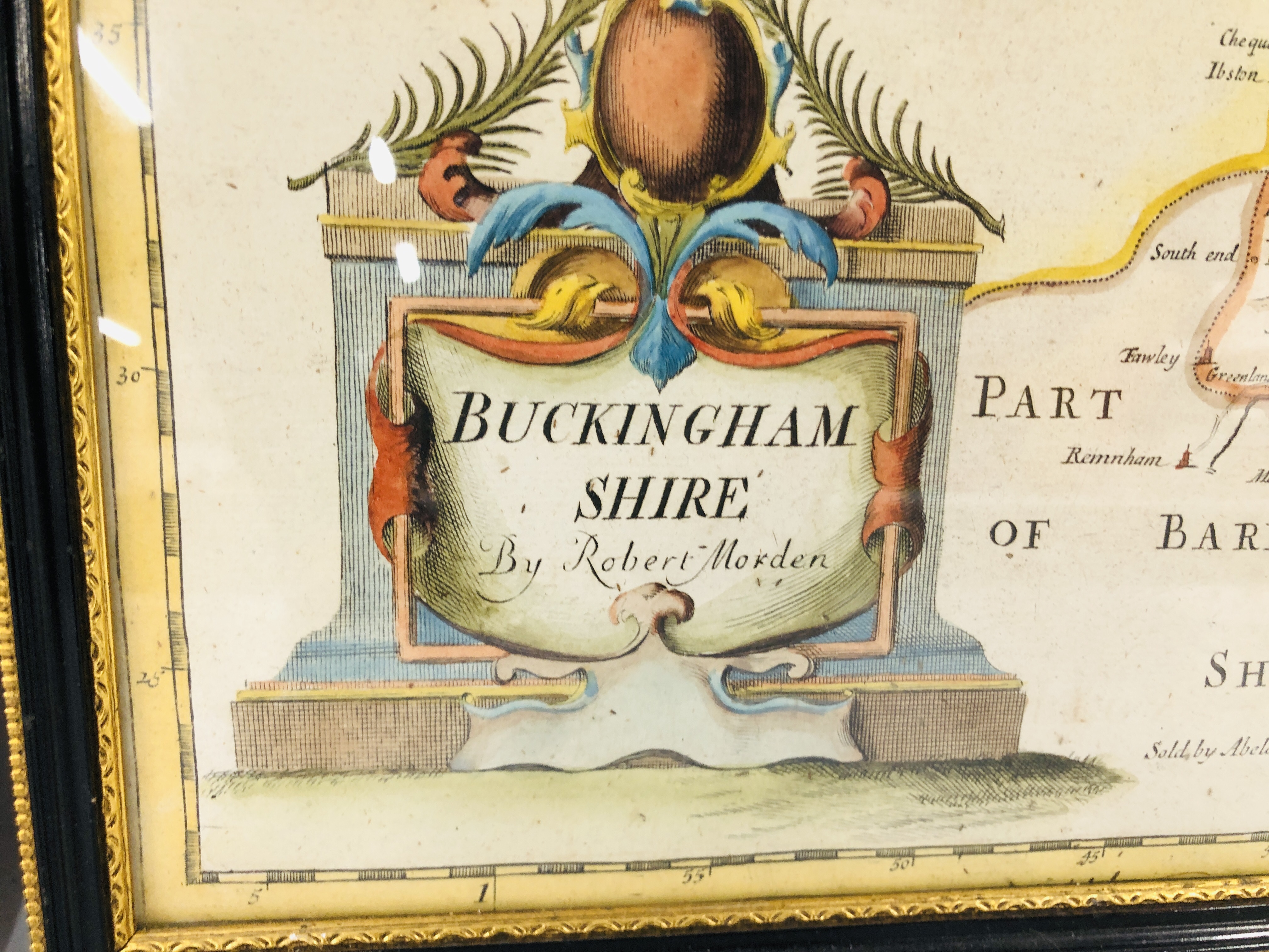 ROBERT MORDENS MAP OF BUCKINGHAMSHIRE 42 X 34CM + ONE OTHER. - Image 6 of 12