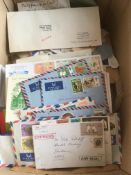 BOX OF ALL WORLD LOOSE STAMPS, MODEST COLLECTIONS OF LAOS, LIBYA ETC.