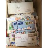 BOX OF ALL WORLD LOOSE STAMPS, MODEST COLLECTIONS OF LAOS, LIBYA ETC.